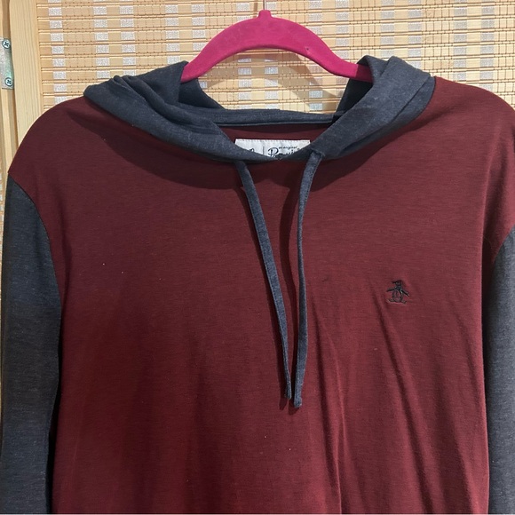 Original Penguin Burgundy and Gray Hoodie - Picture 1 of 2